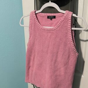 525 America Pink Knit Sleeveless Sweater